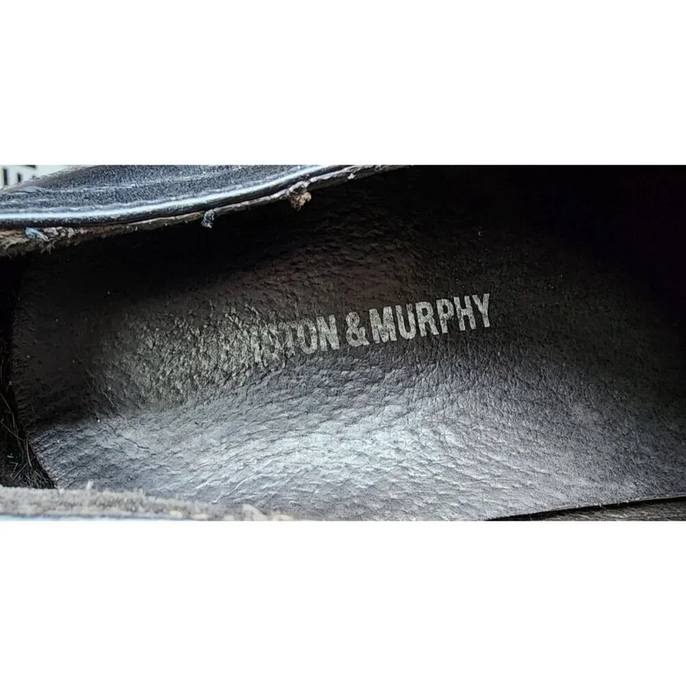 Johnston‎ & Murphy Melton Black Leather Cap Toe Derby Dress Shoes Men's Size 11M